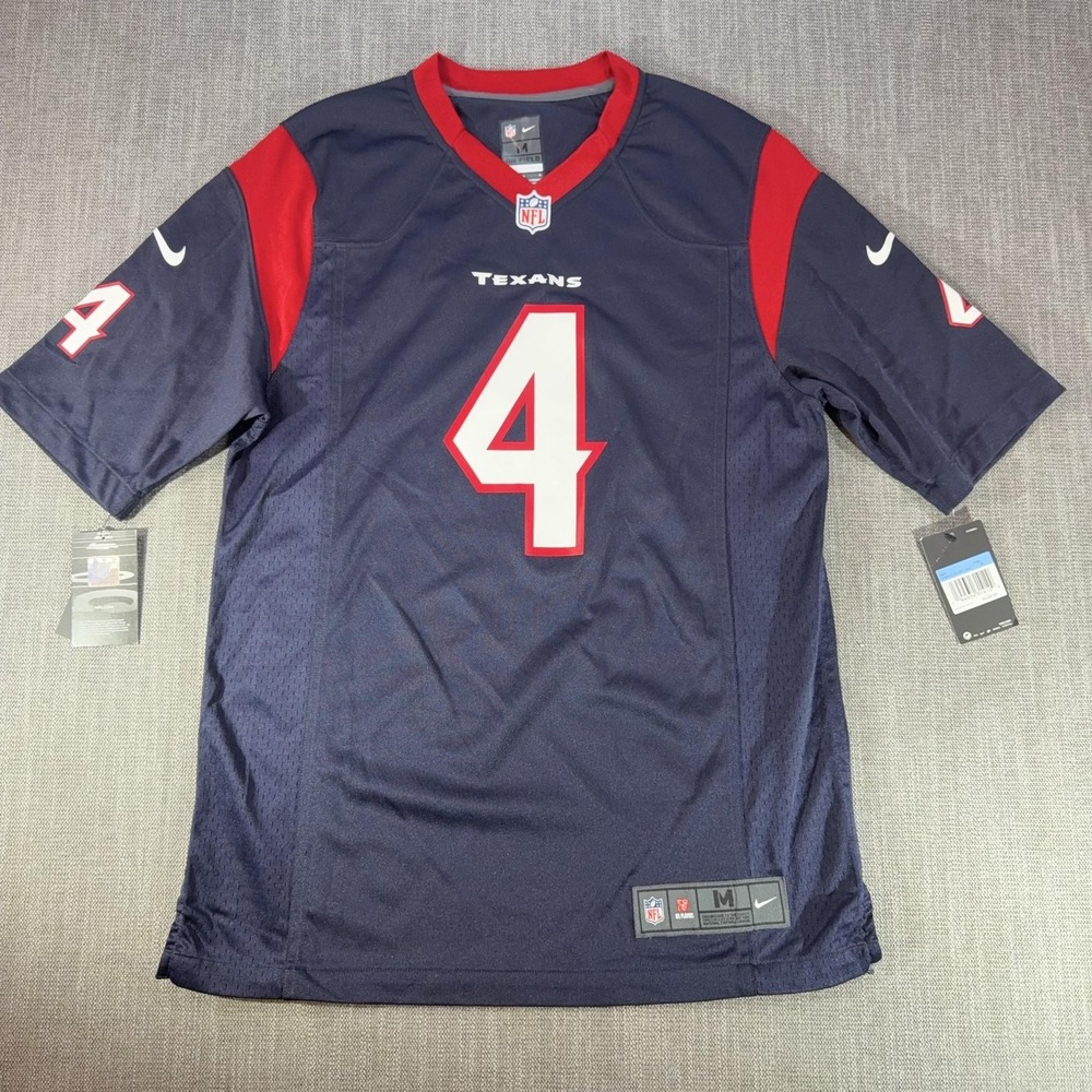 Houston Texans Jersey Mens Medium Blue NFL Football Deshaun Watson 4 Nike